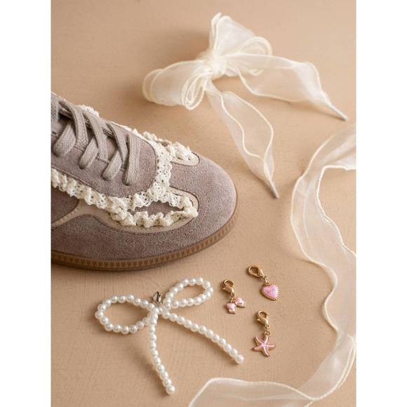 NEW OASIS SOCIETY women's lace trimmed retro sneaker in dark grey - Picture 3 of 4